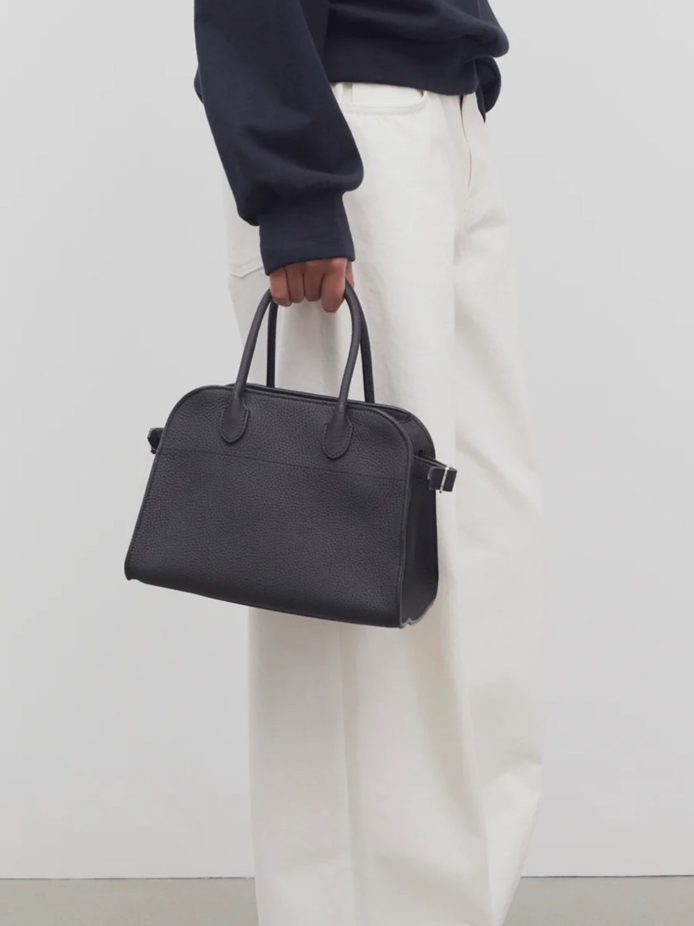 The Row Soft Margaux 10 Bag Black Matte Leather - Picture 5 of 5